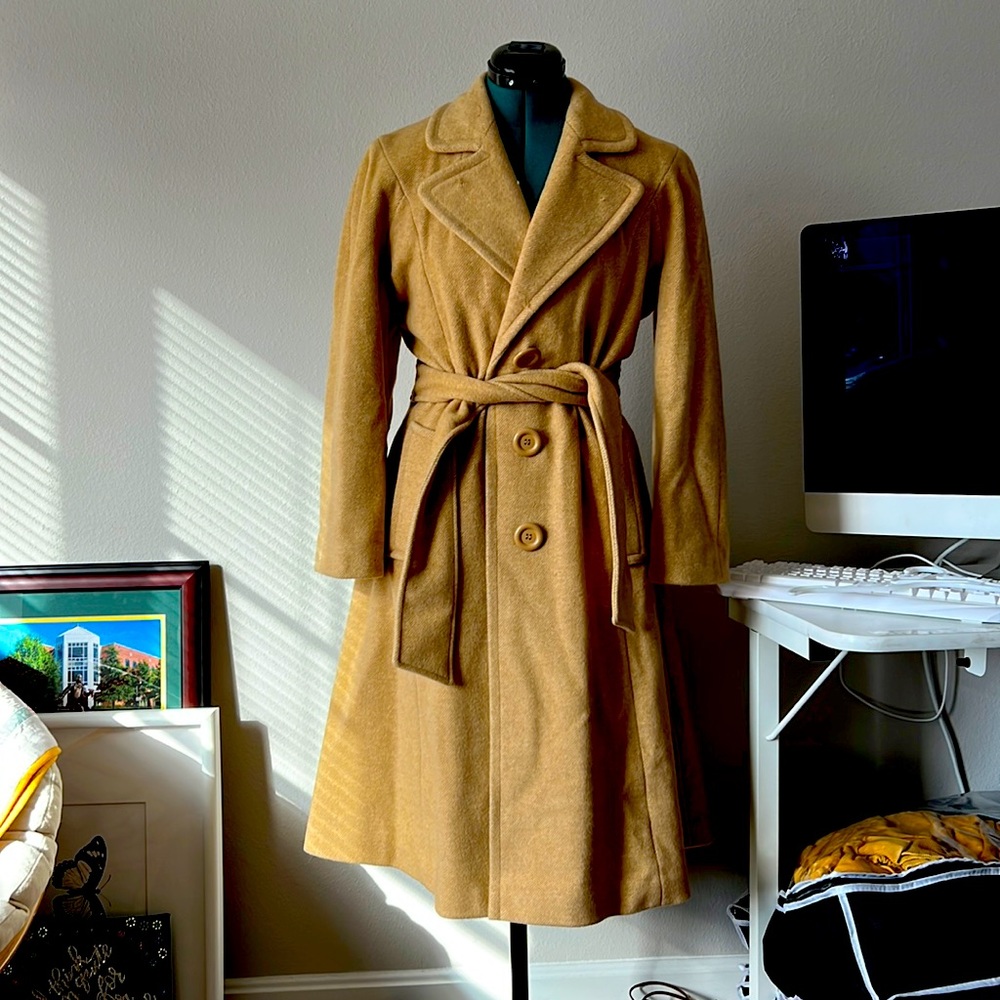 Vintage tan winter trench